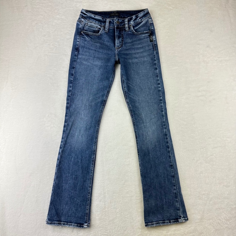 Silver Jeans Co Avery Slim Boot Womens W26/L31 Slim 26 Blue Denim Cotton Blend